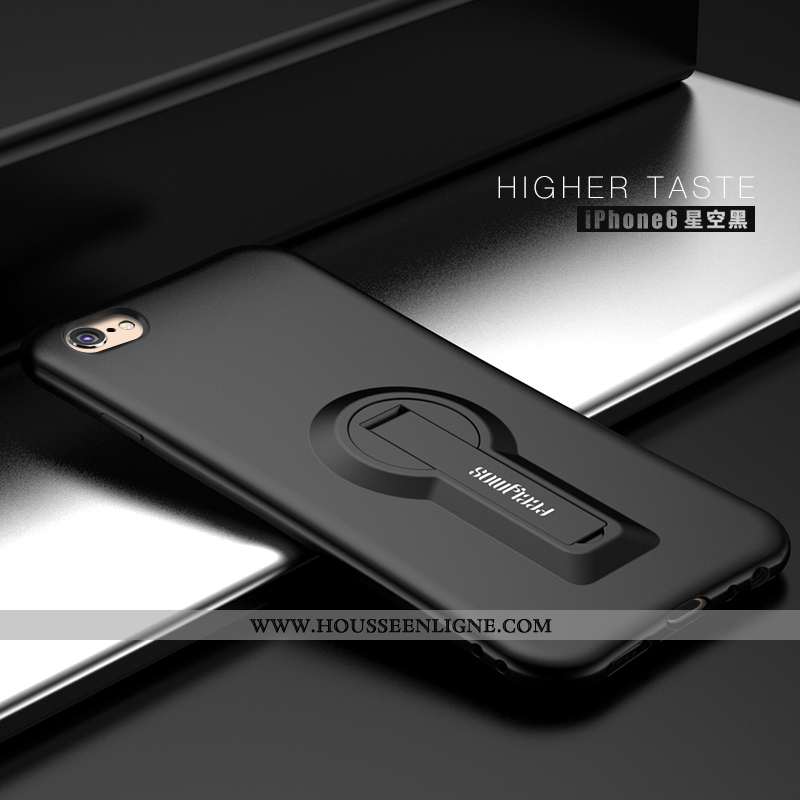 Coque iPhone 7 Fluide Doux Silicone Support Noir Tendance Protection Incassable