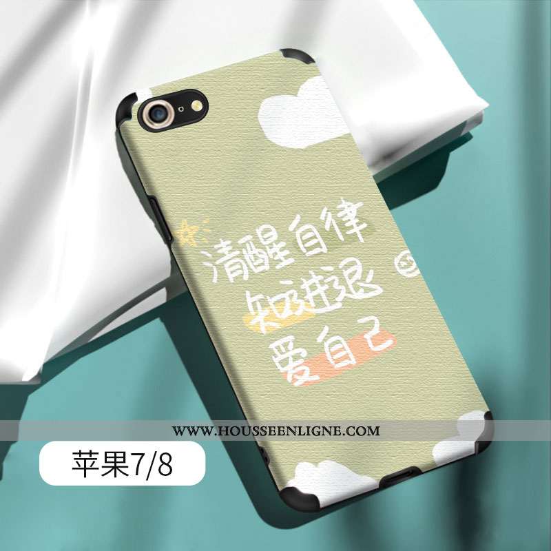 Coque iPhone 7 Fluide Doux Silicone Tendance Étui Vert Tout Compris Verte