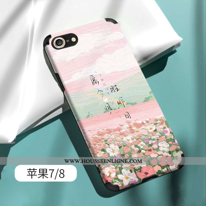 Coque iPhone 7 Fluide Doux Silicone Tendance Étui Vert Tout Compris Verte