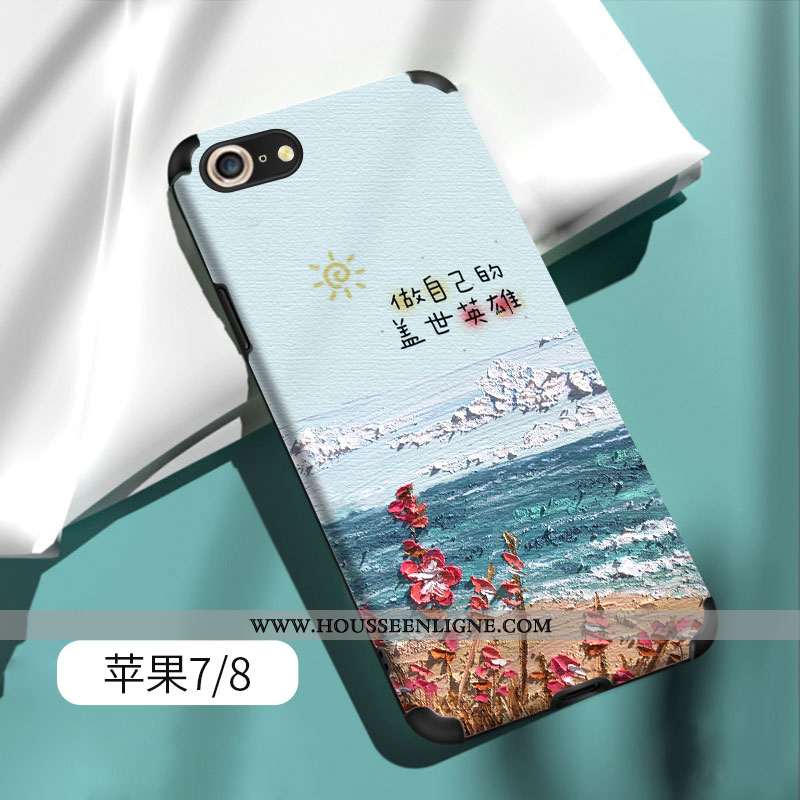 Coque iPhone 7 Fluide Doux Silicone Tendance Étui Vert Tout Compris Verte
