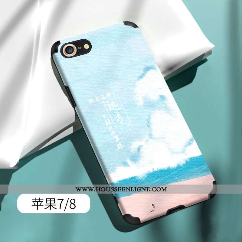 Coque iPhone 7 Fluide Doux Silicone Tendance Étui Vert Tout Compris Verte
