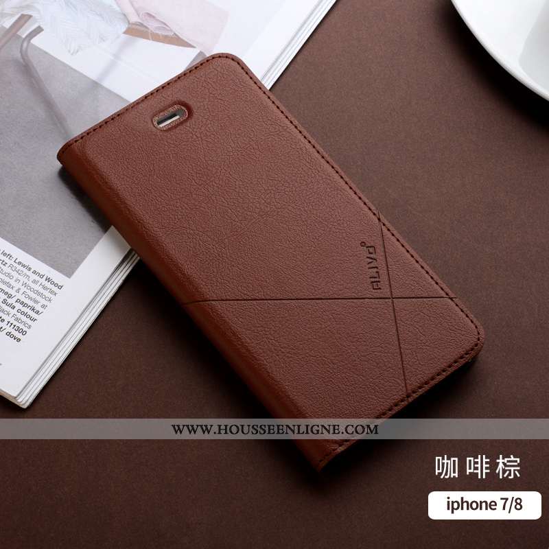 Coque iPhone 7 Fluide Doux Silicone Téléphone Portable Tout Compris Étui Clamshell Orange