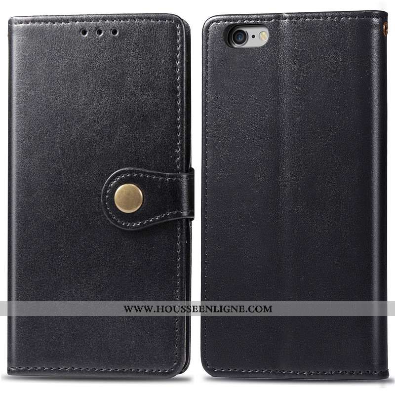 Coque iPhone 7 Ornements Suspendus Cuir Protection Téléphone Portable Business Couleur Unie Étui Rou