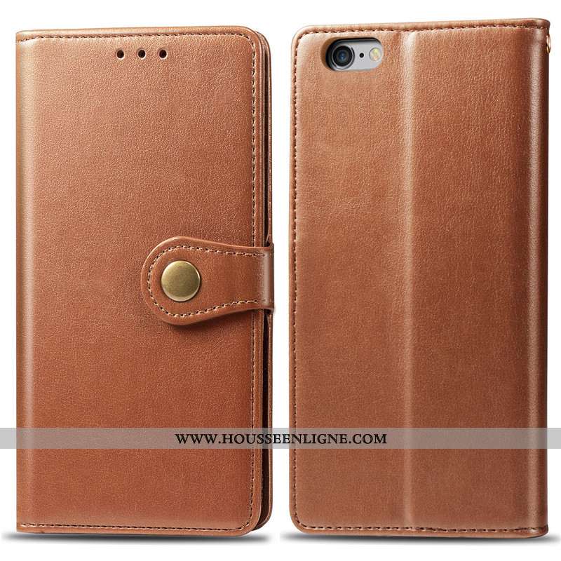 Coque iPhone 7 Ornements Suspendus Cuir Protection Téléphone Portable Business Couleur Unie Étui Rou