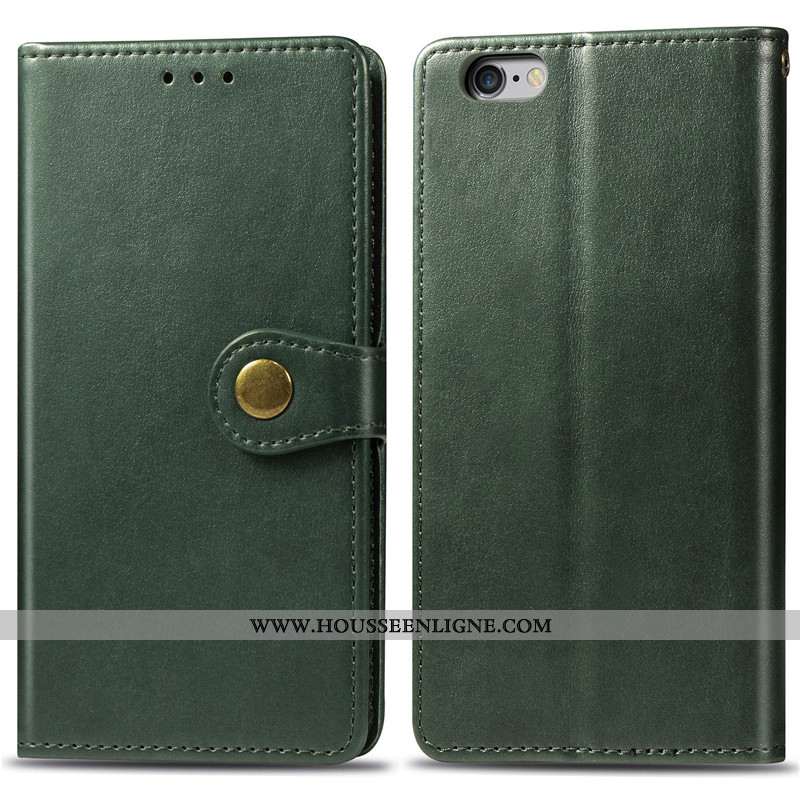 Coque iPhone 7 Ornements Suspendus Cuir Protection Téléphone Portable Business Couleur Unie Étui Rou