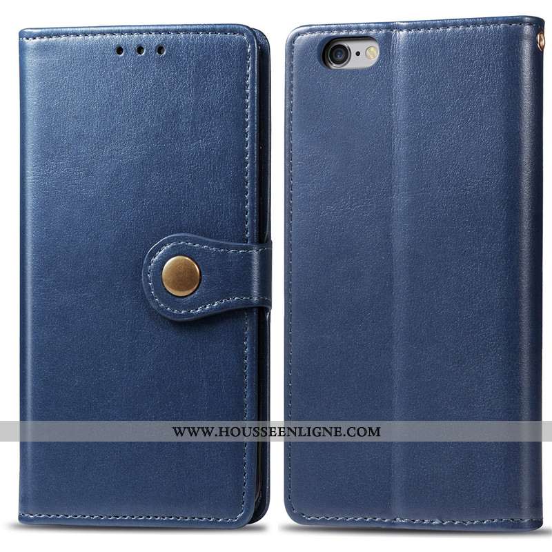 Coque iPhone 7 Ornements Suspendus Cuir Protection Téléphone Portable Business Couleur Unie Étui Rou