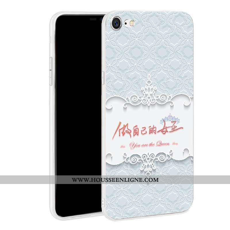 Coque iPhone 7 Personnalité Fluide Doux Silicone Net Rouge Bleu Délavé En Daim Téléphone Portable