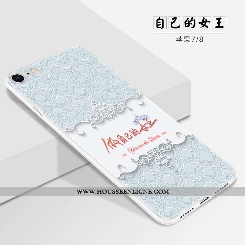 Coque iPhone 7 Personnalité Fluide Doux Silicone Net Rouge Bleu Délavé En Daim Téléphone Portable