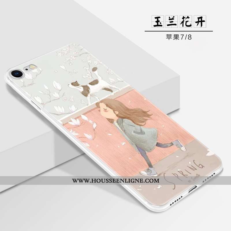Coque iPhone 7 Personnalité Fluide Doux Silicone Net Rouge Bleu Délavé En Daim Téléphone Portable