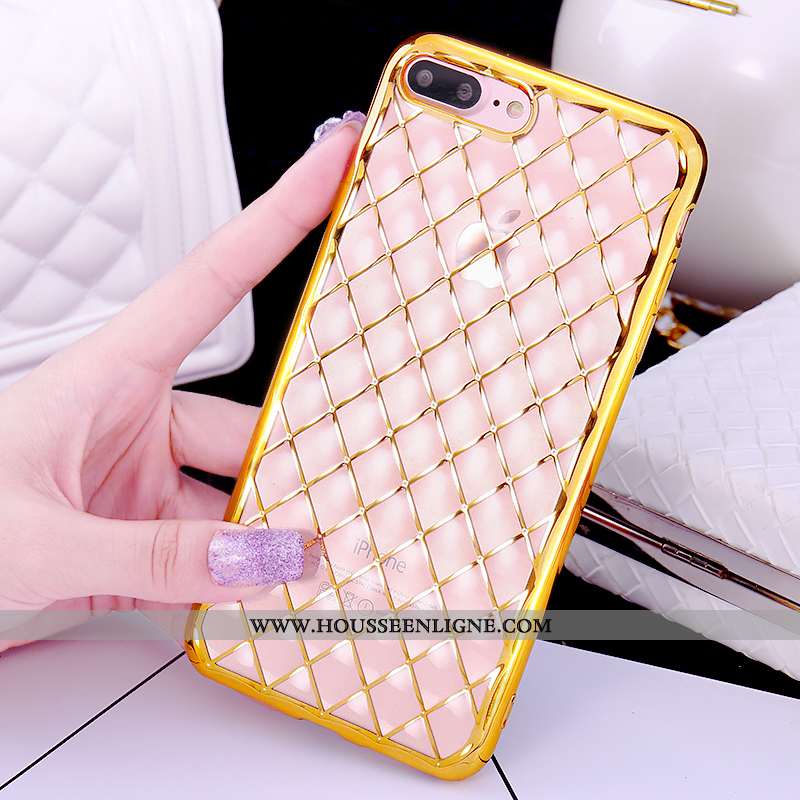 Coque iPhone 7 Plus Charmant Étui Pu Rose Téléphone Portable Anneau