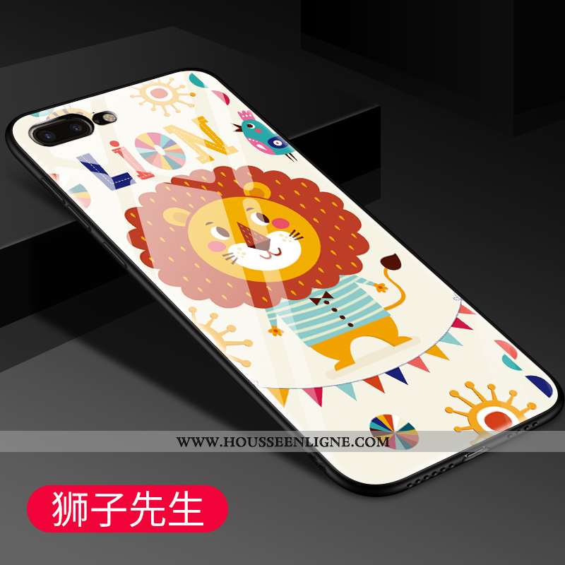 Coque iPhone 7 Plus Dessin Animé Charmant Téléphone Portable Verre Personnalité Incassable Miroir No