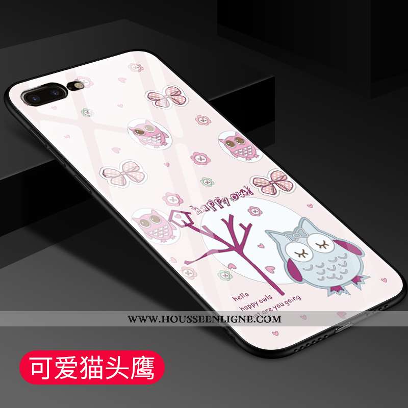 Coque iPhone 7 Plus Dessin Animé Charmant Téléphone Portable Verre Personnalité Incassable Miroir No