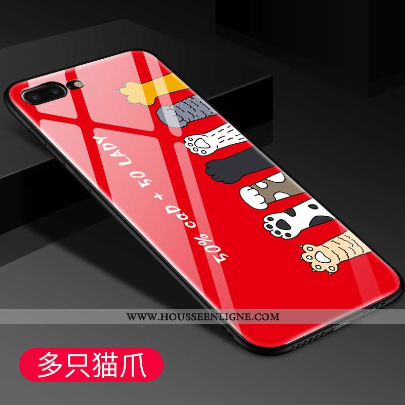 Coque iPhone 7 Plus Dessin Animé Charmant Téléphone Portable Verre Personnalité Incassable Miroir No