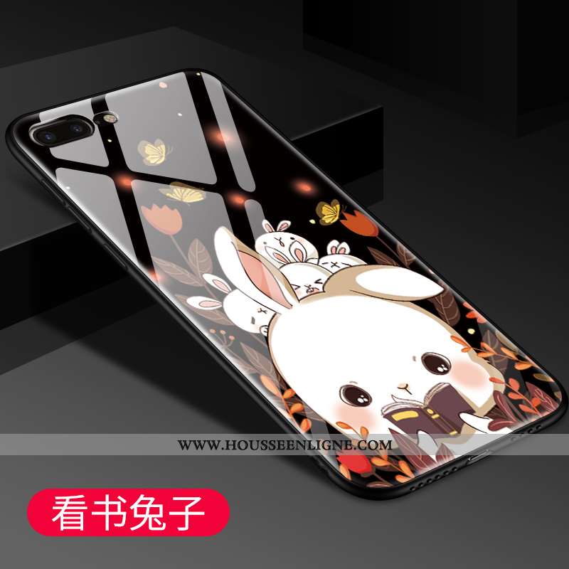 Coque iPhone 7 Plus Dessin Animé Charmant Téléphone Portable Verre Personnalité Incassable Miroir No