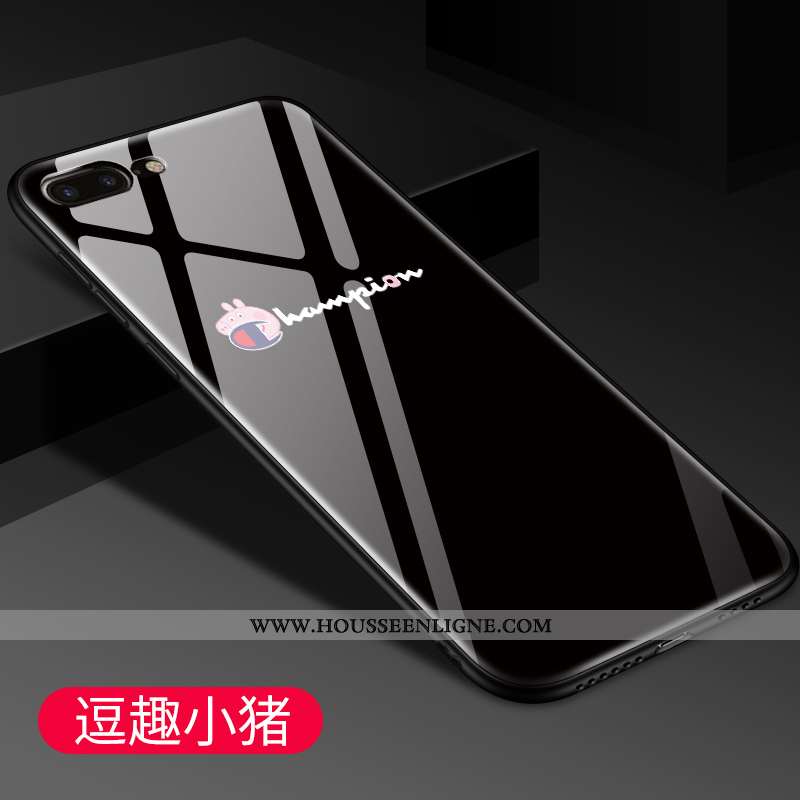 Coque iPhone 7 Plus Dessin Animé Charmant Téléphone Portable Verre Personnalité Incassable Miroir No
