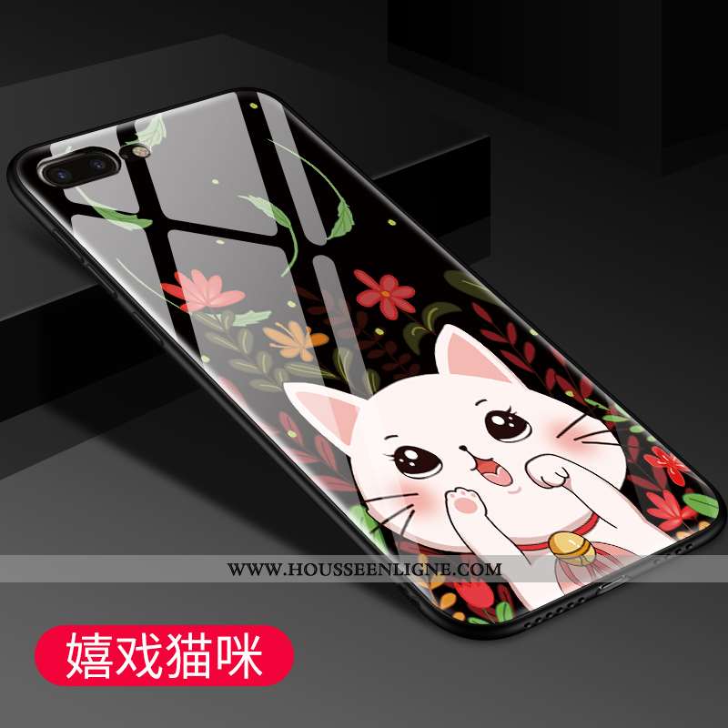 Coque iPhone 7 Plus Dessin Animé Charmant Téléphone Portable Verre Personnalité Incassable Miroir No