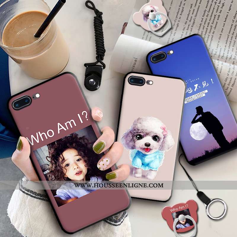 Coque iPhone 7 Plus Dessin Animé Fluide Doux Incassable Étui Téléphone Portable Bleu