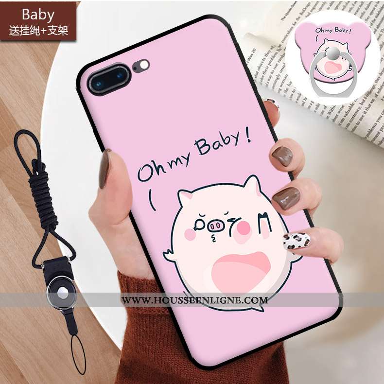 Coque iPhone 7 Plus Dessin Animé Fluide Doux Incassable Étui Téléphone Portable Bleu