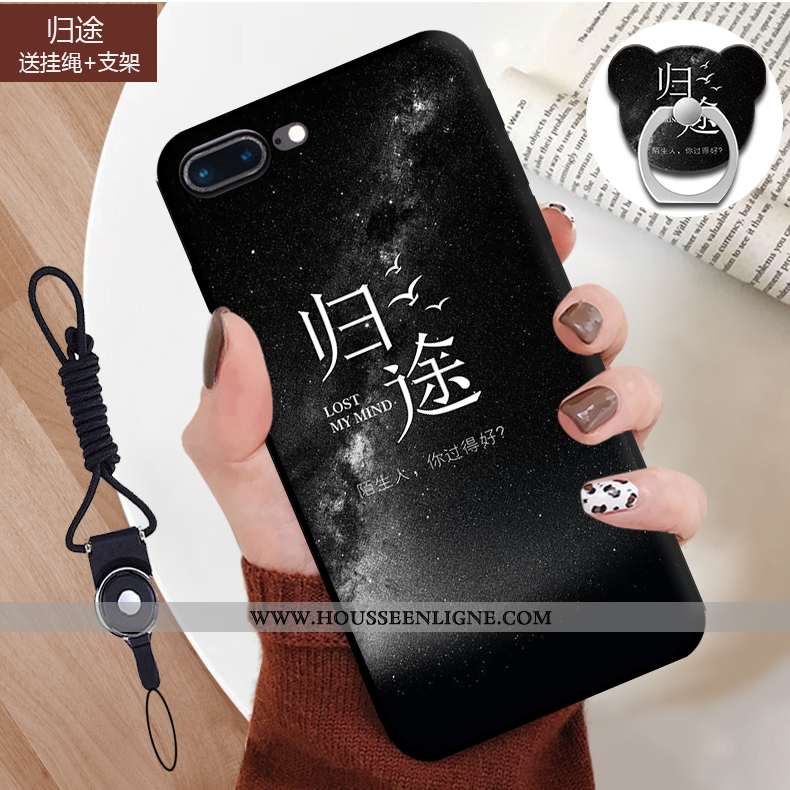 Coque iPhone 7 Plus Dessin Animé Fluide Doux Incassable Étui Téléphone Portable Bleu