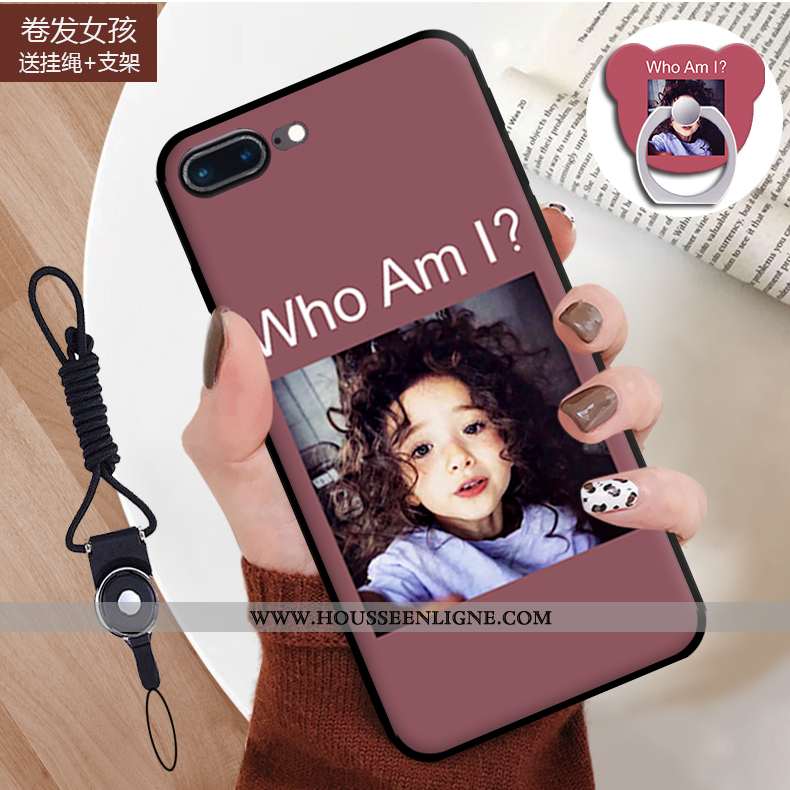 Coque iPhone 7 Plus Dessin Animé Fluide Doux Incassable Étui Téléphone Portable Bleu