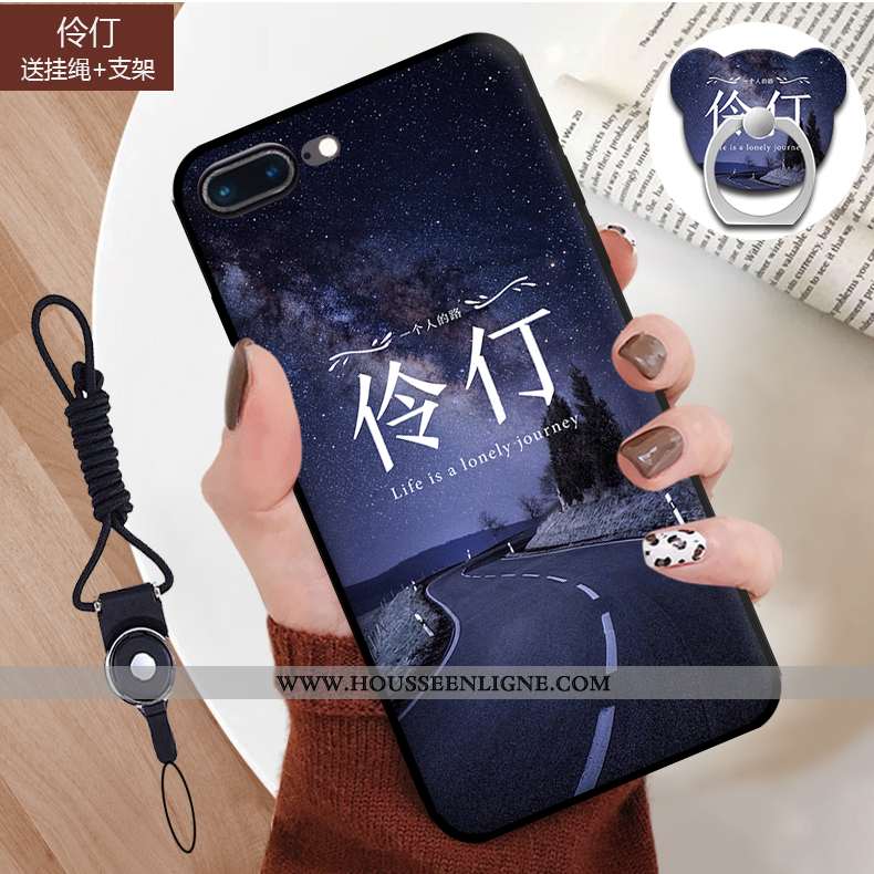 Coque iPhone 7 Plus Dessin Animé Fluide Doux Incassable Étui Téléphone Portable Bleu