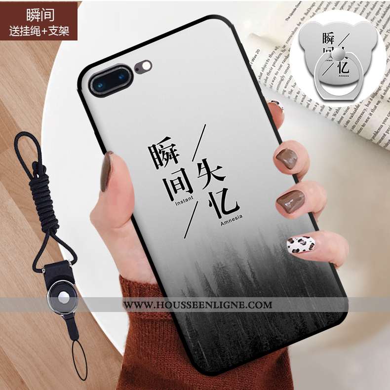 Coque iPhone 7 Plus Dessin Animé Fluide Doux Incassable Étui Téléphone Portable Bleu