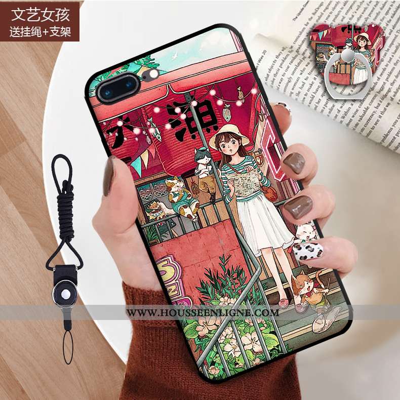 Coque iPhone 7 Plus Dessin Animé Fluide Doux Incassable Étui Téléphone Portable Bleu