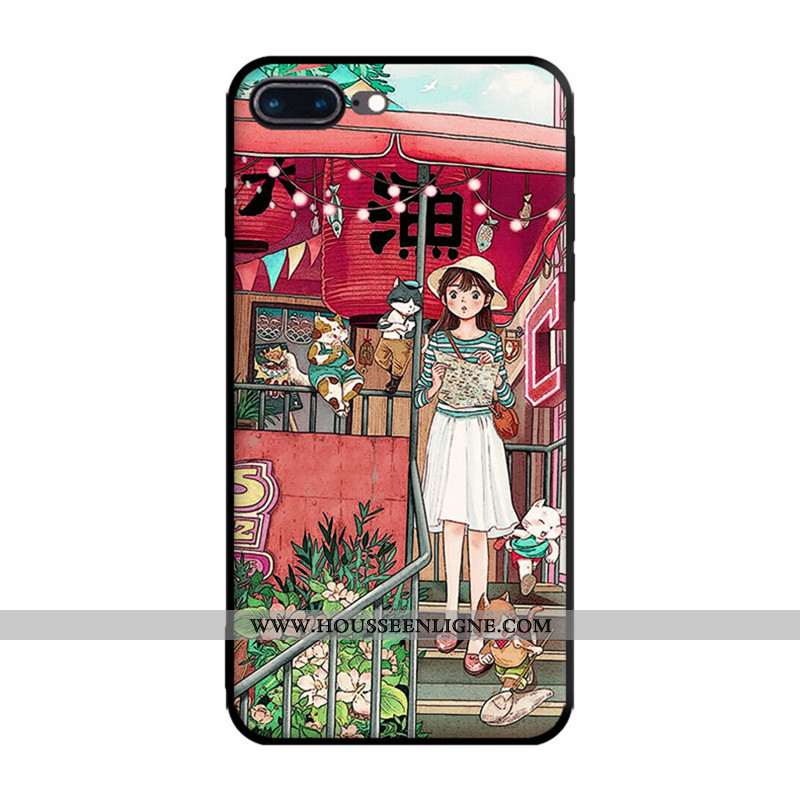 Coque iPhone 7 Plus Dessin Animé Fluide Doux Incassable Étui Téléphone Portable Bleu