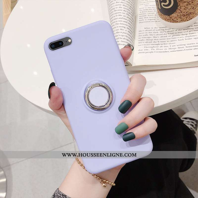 Coque iPhone 7 Plus Fluide Doux Couleur Unie Téléphone Portable Incassable Vert Tempérer Verte