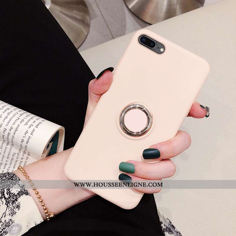 Coque iPhone 7 Plus Fluide Doux Couleur Unie Téléphone Portable Incassable Vert Tempérer Verte