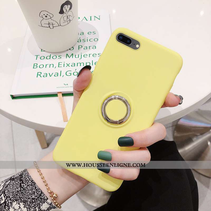Coque iPhone 7 Plus Fluide Doux Couleur Unie Téléphone Portable Incassable Vert Tempérer Verte