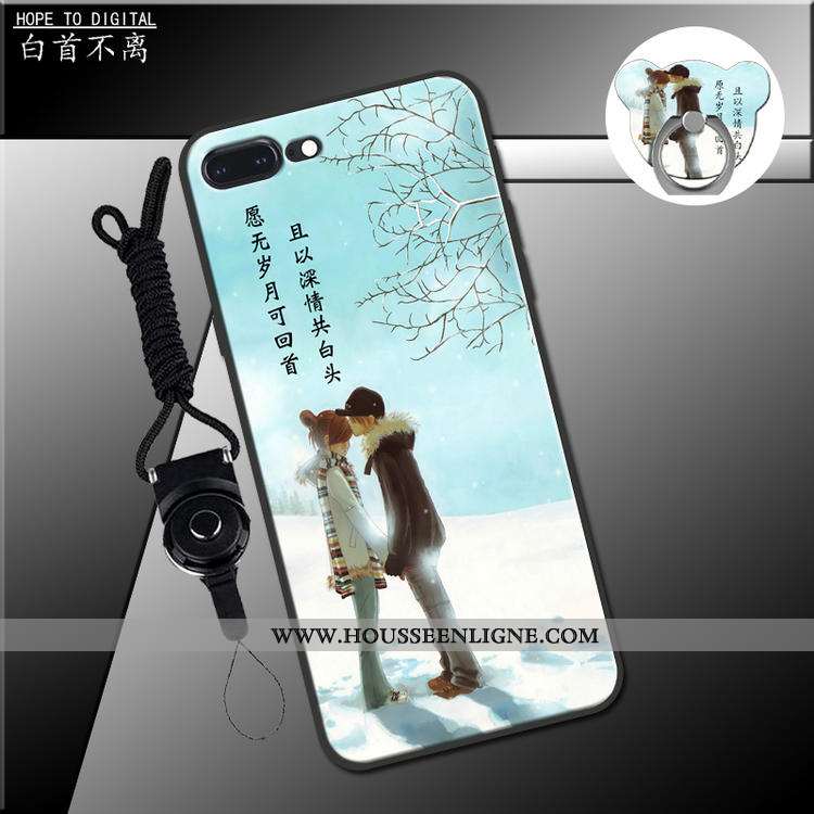 Coque iPhone 7 Plus Ornements Suspendus Charmant Fluide Doux Étui Vert Téléphone Portable Verte