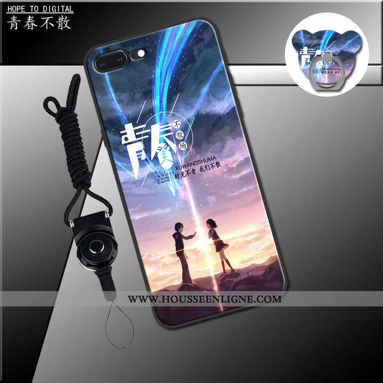 Coque iPhone 7 Plus Ornements Suspendus Charmant Fluide Doux Étui Vert Téléphone Portable Verte