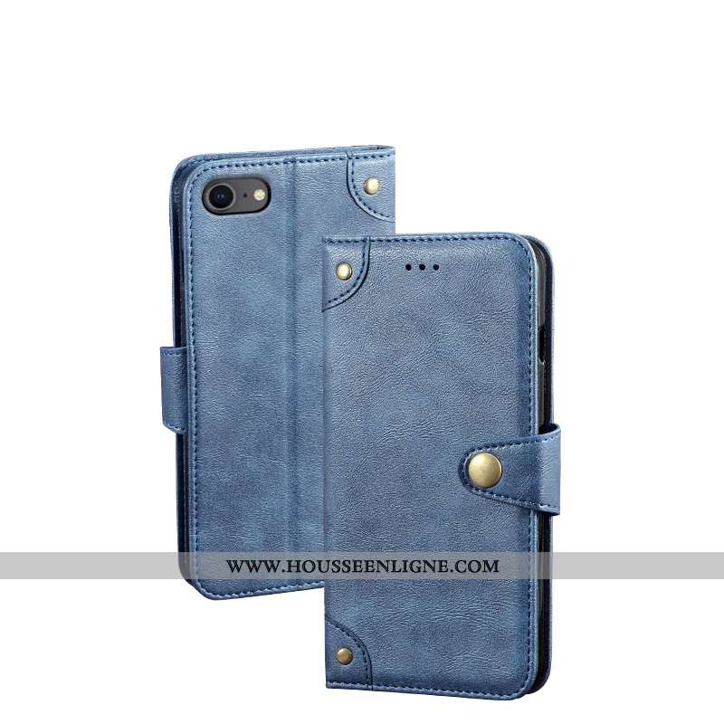 Coque iPhone 7 Plus Portefeuille Cuir Protection Rouge Téléphone Portable Carte Étui
