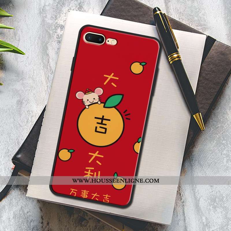 Coque iPhone 7 Plus Protection Mode Peinture Rouge Téléphone Portable Étui