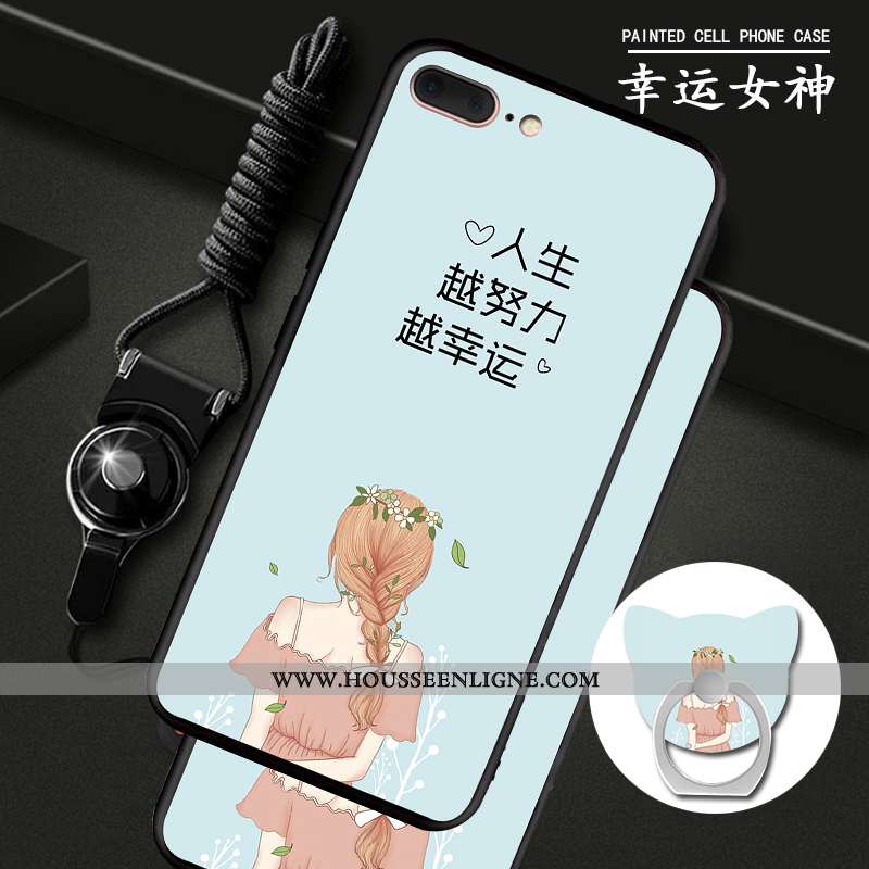 Coque iPhone 7 Plus Protection Ornements Suspendus Téléphone Portable Étui Bleu Anneau