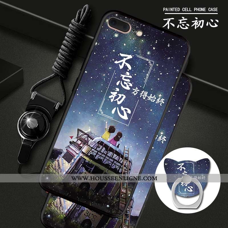 Coque iPhone 7 Plus Protection Ornements Suspendus Téléphone Portable Étui Bleu Anneau