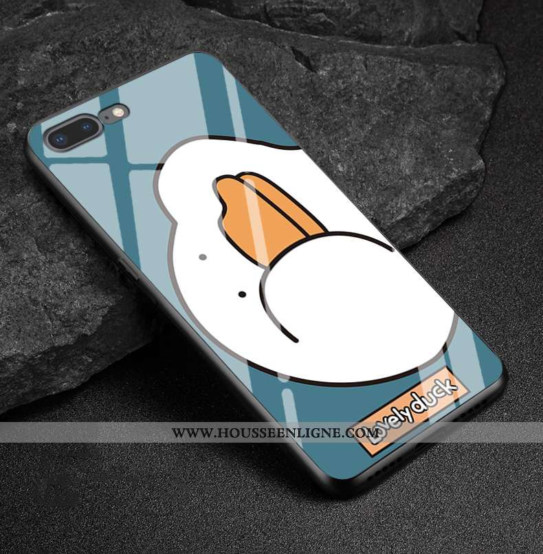 Coque iPhone 7 Plus Protection Verre Canard Losange Étui Téléphone Portable Coloré
