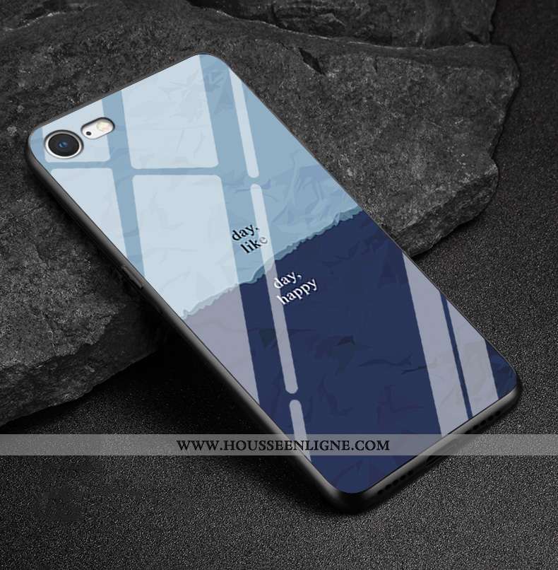 Coque iPhone 7 Plus Protection Verre Canard Losange Étui Téléphone Portable Coloré