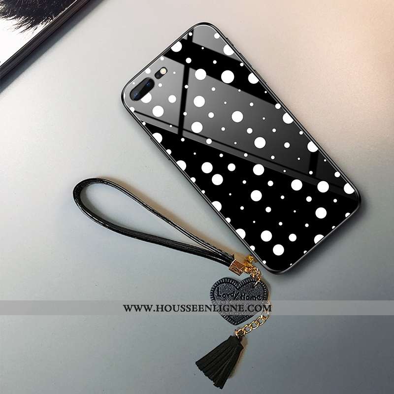 Coque iPhone 7 Plus Protection Verre Silicone Pu Étui Incassable Noir