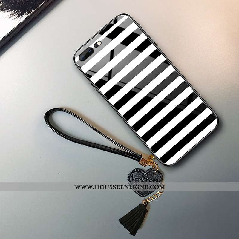 Coque iPhone 7 Plus Protection Verre Silicone Pu Étui Incassable Noir
