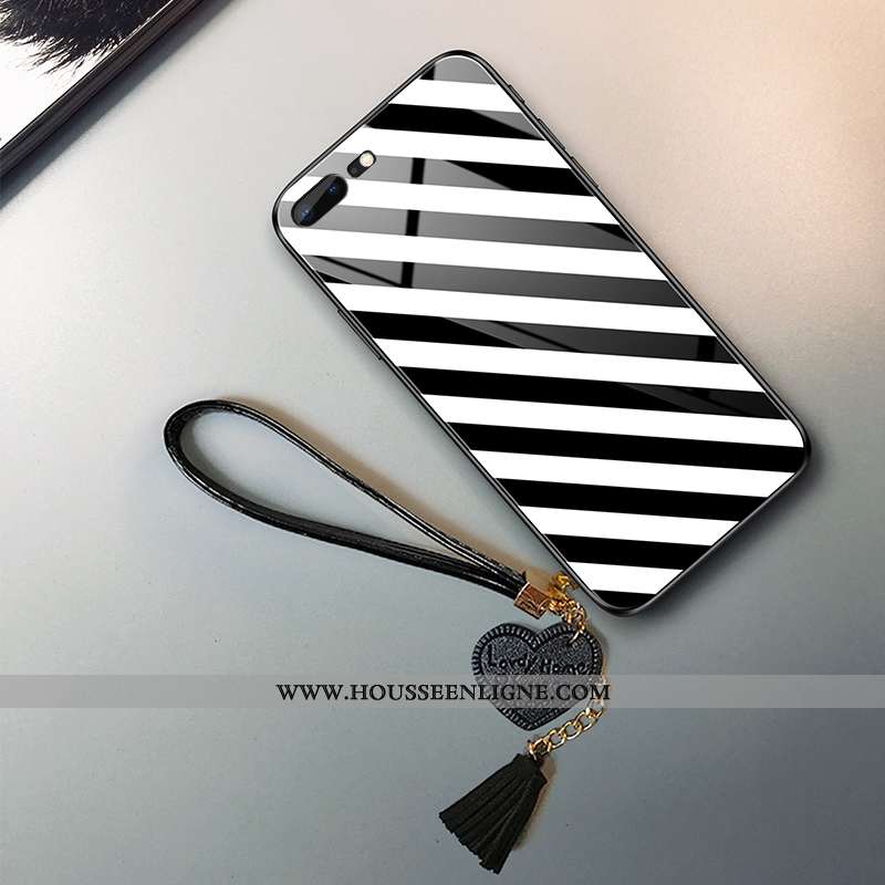 Coque iPhone 7 Plus Protection Verre Silicone Pu Étui Incassable Noir