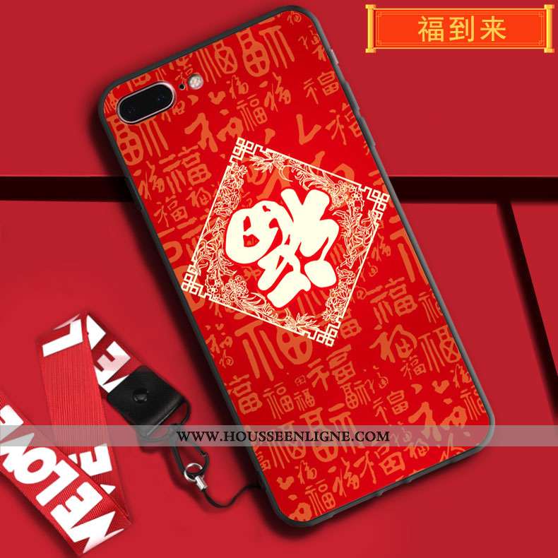 Coque iPhone 7 Plus Tendance Fluide Doux Rouge Silicone Rat Pu Charmant