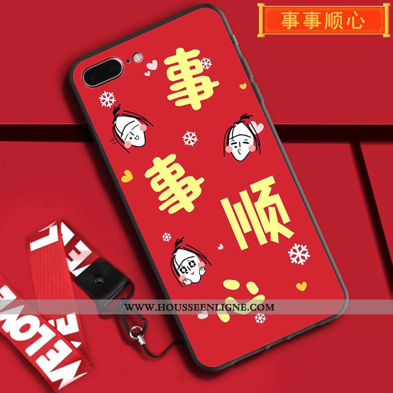 Coque iPhone 7 Plus Tendance Fluide Doux Rouge Silicone Rat Pu Charmant