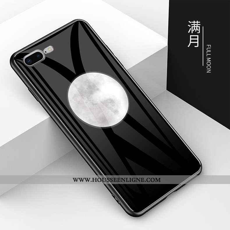 Coque iPhone 7 Plus Verre Protection Étui Téléphone Portable Simple Incassable Amoureux Coloré