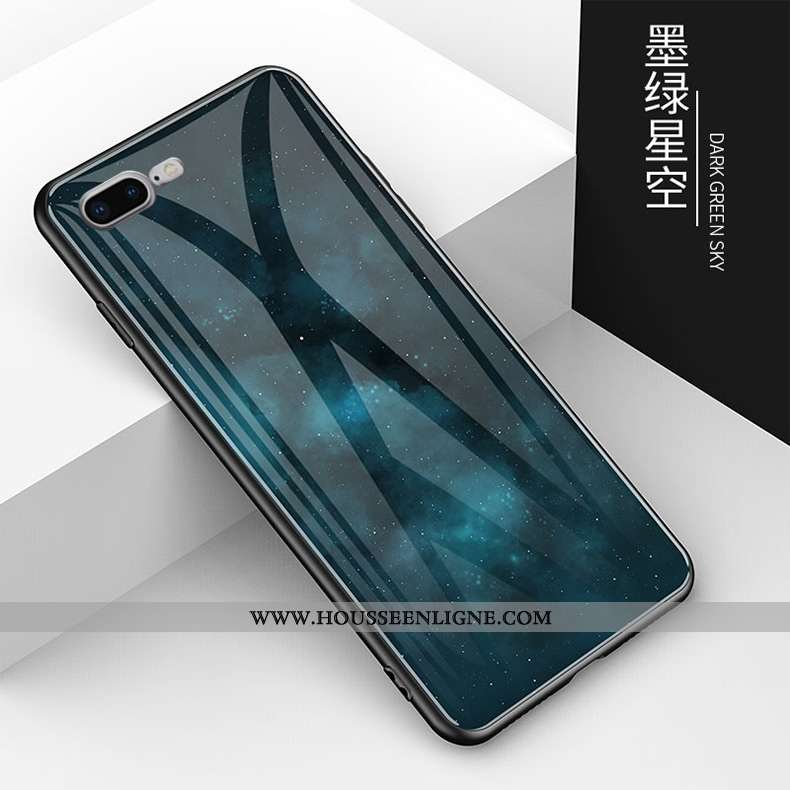 Coque iPhone 7 Plus Verre Protection Étui Téléphone Portable Simple Incassable Amoureux Coloré