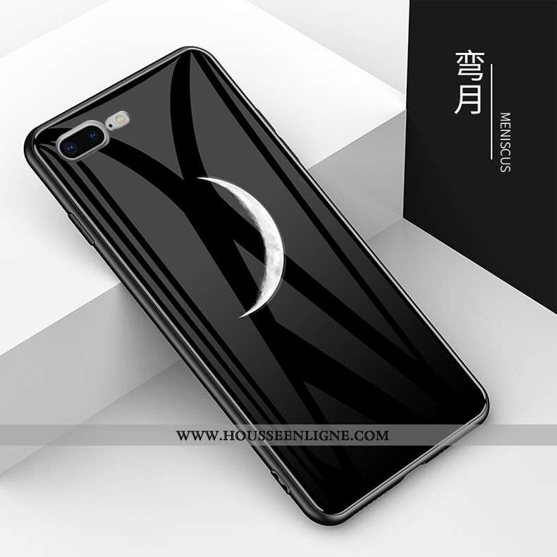 Coque iPhone 7 Plus Verre Protection Étui Téléphone Portable Simple Incassable Amoureux Coloré