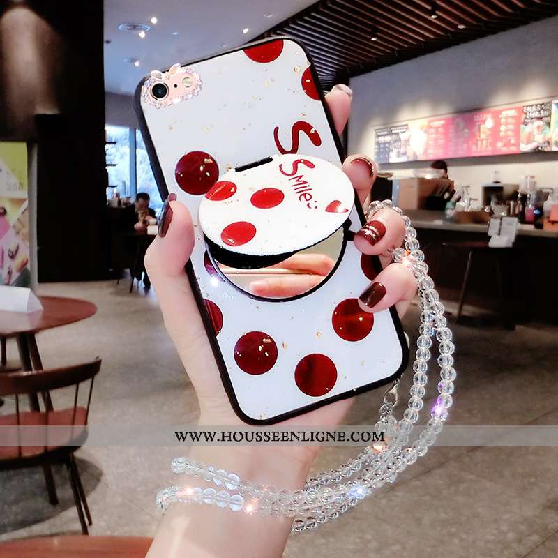 Coque iPhone 7 Protection Strass Incassable Personnalité Tendance Luxe Rouge