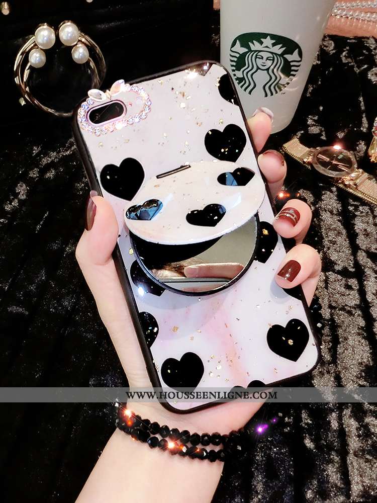 Coque iPhone 7 Protection Strass Incassable Personnalité Tendance Luxe Rouge