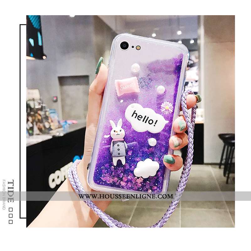 Coque iPhone 7 Silicone Protection Étui Net Rouge Tout Compris Incassable Dessin Animé Violet